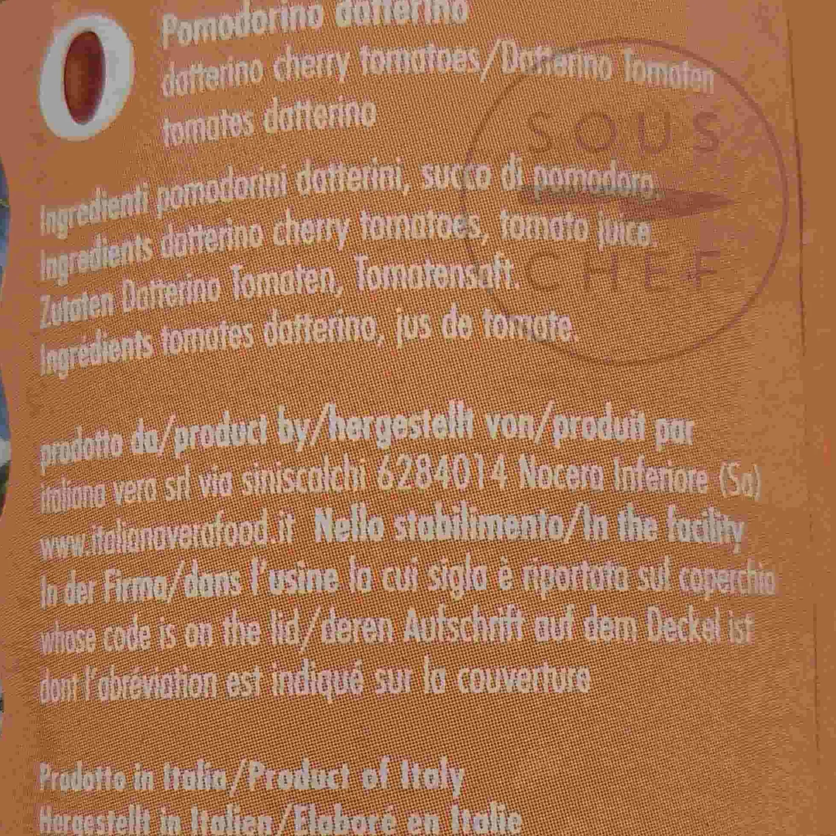 Italianavera Ingredients Brands|Vegetables^Datterino Tomatoes in Botanical Tin, 400g