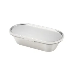 Aikata Japanese Ingredients|Food Storage & Containers^Japanese Grey Rim Stainless Steel Lunch Box, 21x11cm