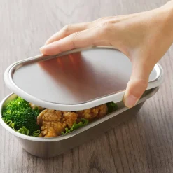 Aikata Japanese Ingredients|Food Storage & Containers^Japanese Grey Rim Stainless Steel Lunch Box, 21x11cm