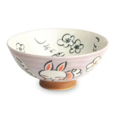 Emro Aziatica Japanese Ingredients|Crockery & Dinnerware^Japanese Kawaii Pink Rabbit Rice Bowl, 14cm