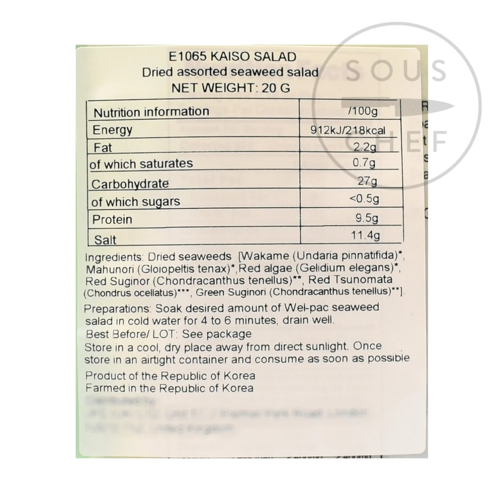 Welpac Ingredients Brands|Japanese Ingredients^Japanese Style Kaiso Seaweed Salad