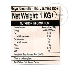 Royal Umbrella Southeast Asian Ingredients|Pasta, Rice & Beans^Jasmine Rice Thai Hom Mali, 1kg
