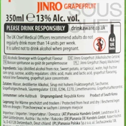 Jinro Ingredients Brands|Drinks^Chamisul Grapefruit Soju 13V, 350ml