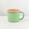 Kapka Enamel Crockery & Dinnerware|Tableware Brands^Kapka x Sous Chef Colourblock Enamel Mug, Green & Pink, 350ml