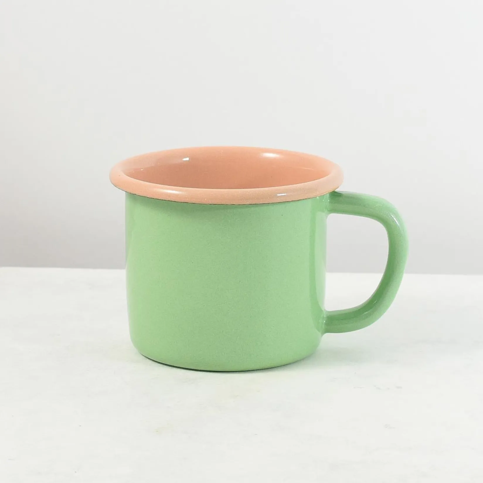 Kapka Enamel Crockery & Dinnerware|Tableware Brands^Kapka x Sous Chef Colourblock Enamel Mug, Green & Pink, 350ml