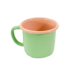 Kapka Enamel Crockery & Dinnerware|Tableware Brands^Kapka x Sous Chef Colourblock Enamel Mug, Green & Pink, 350ml