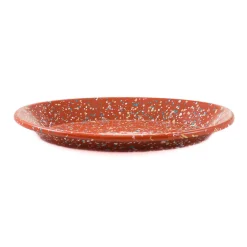Kapka Tableware Brands^x Sous Chef Rust Splatter Enamel Oval Serving Tray, 31cm