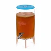 Kefirko Pickling, Preserving & Fermenting Jars^Blue Kombucha Glass Fermenter with Spigot and Wooden Stand, 7L