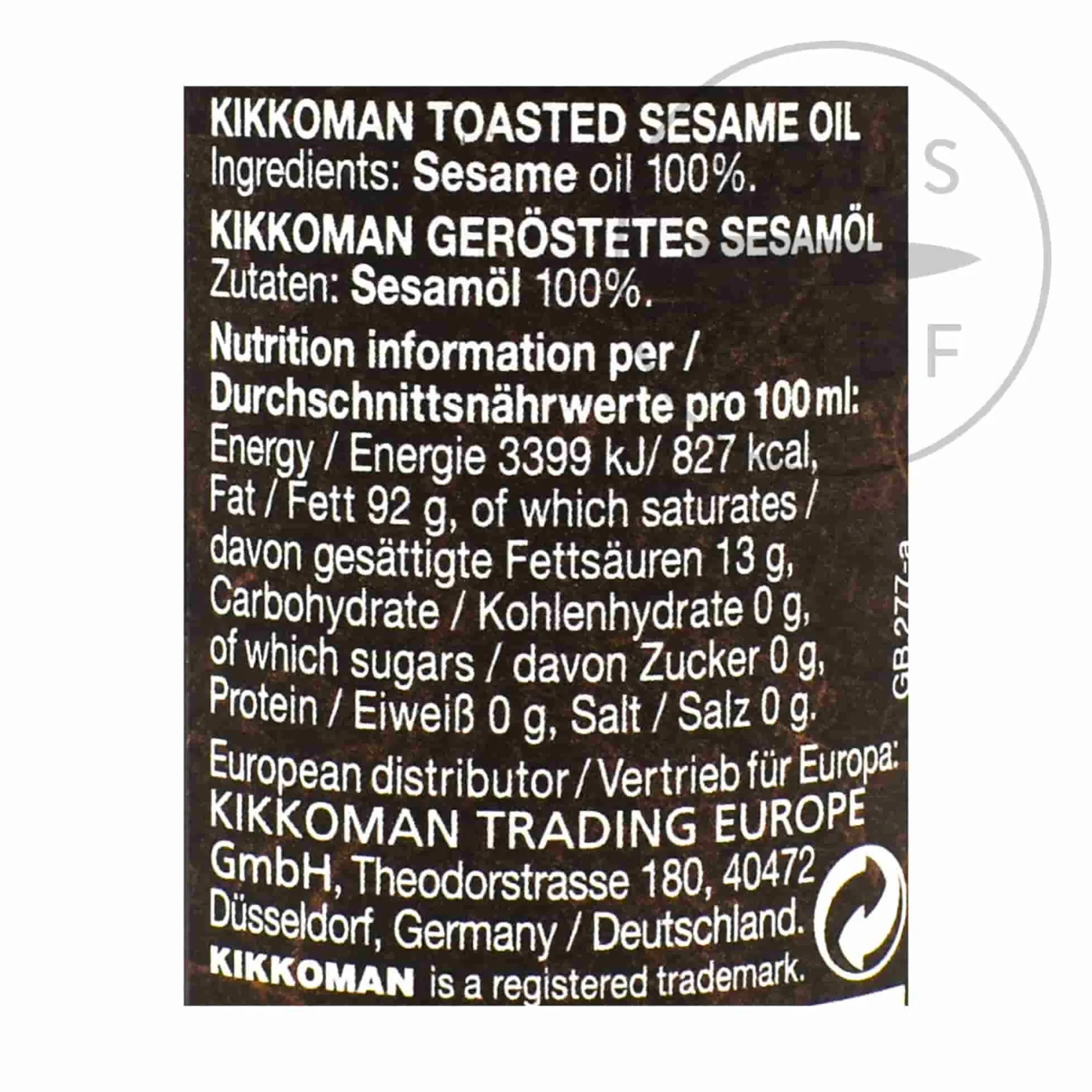 Kikkoman Japanese Ingredients|Oil, Vinegar & Dressings^Toasted Sesame Oil, 125ml