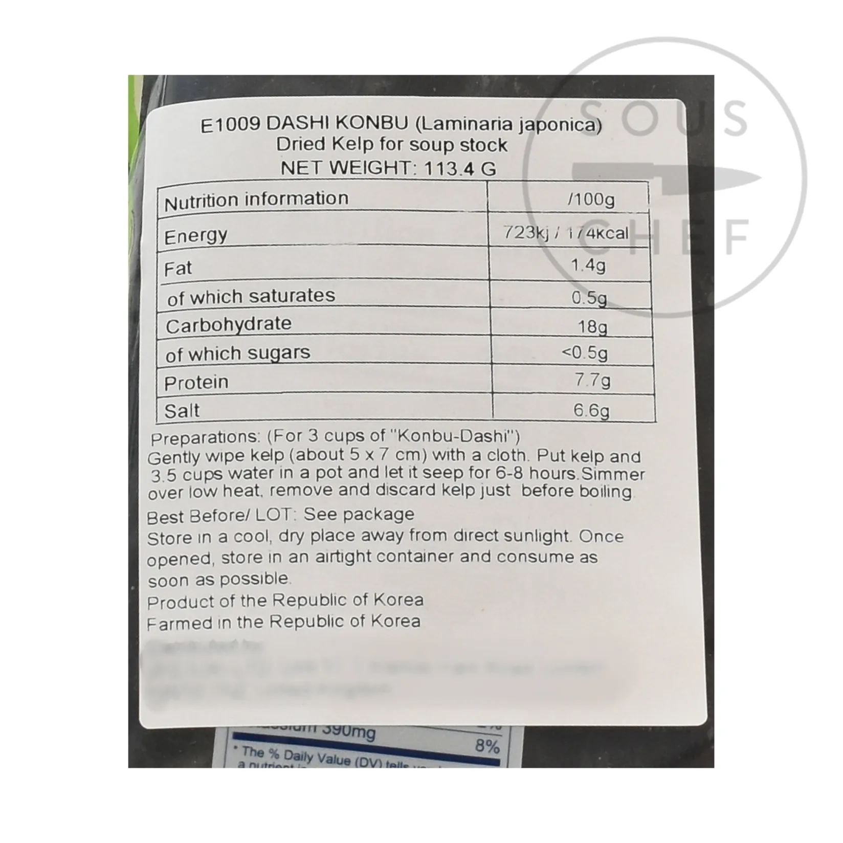 Welpac Japanese Ingredients|Vegetables^Kombu For Dashi, 113g