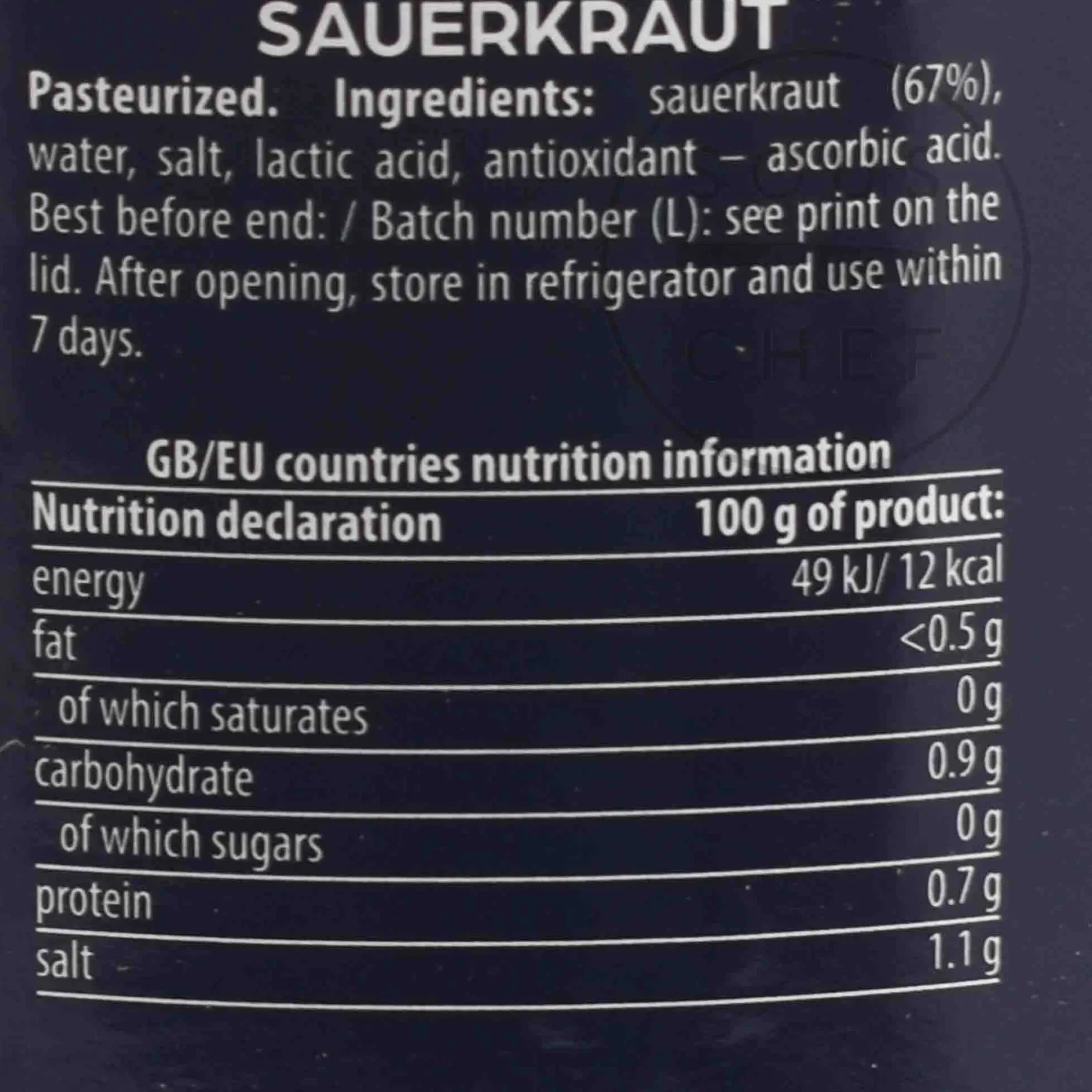 Anglo Dal Ltd Ingredients Brands|Vegetables^Krakus Saurkraut, 900g