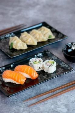 Kiji Stoneware & Ceramics Tableware Brands|Japanese Ingredients^Kuro Hana Sushi Serving Set