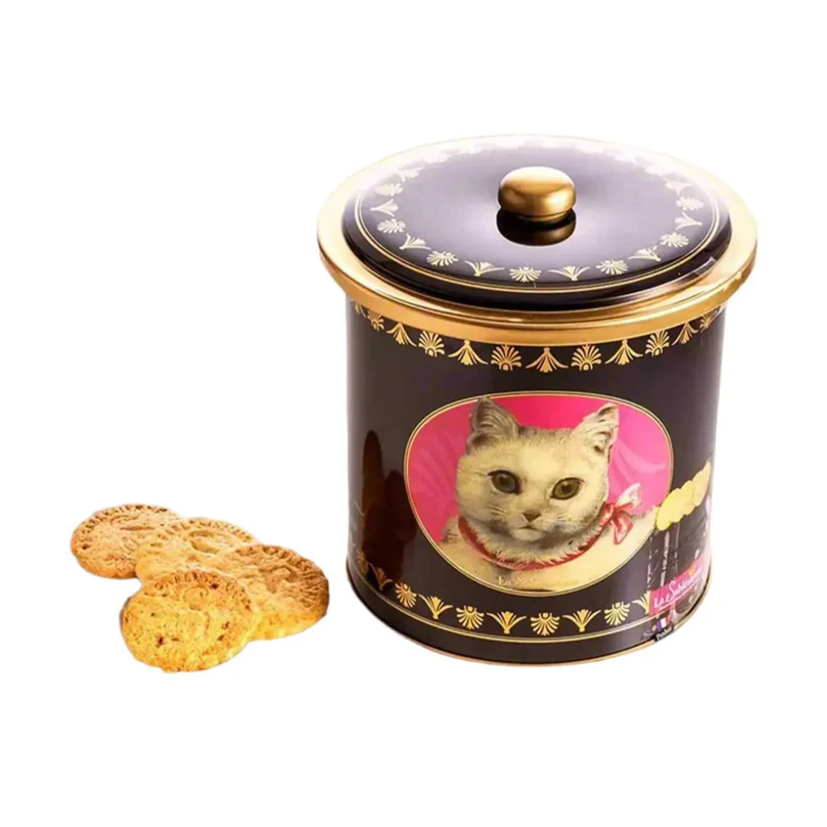 La Sablesienne Ingredients Brands|French Ingredients^French Sable Biscuits in Round Cat Tin, 250g