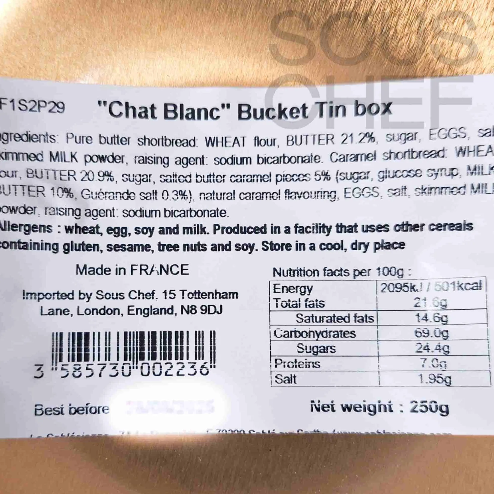 La Sablesienne Ingredients Brands|French Ingredients^French Sable Biscuits in Round Cat Tin, 250g