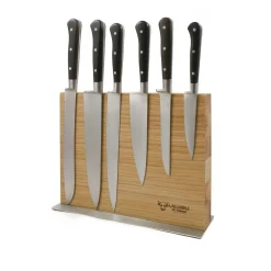 Laguiole en Aubrac French Ingredients|Kitchen Knives^Classic Knife Block of 6 Kitchen Knives, Ebony