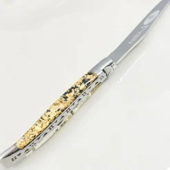 Laguiole en Aubrac Kitchen Knives^Soft Cheese Knife, Gold Foil