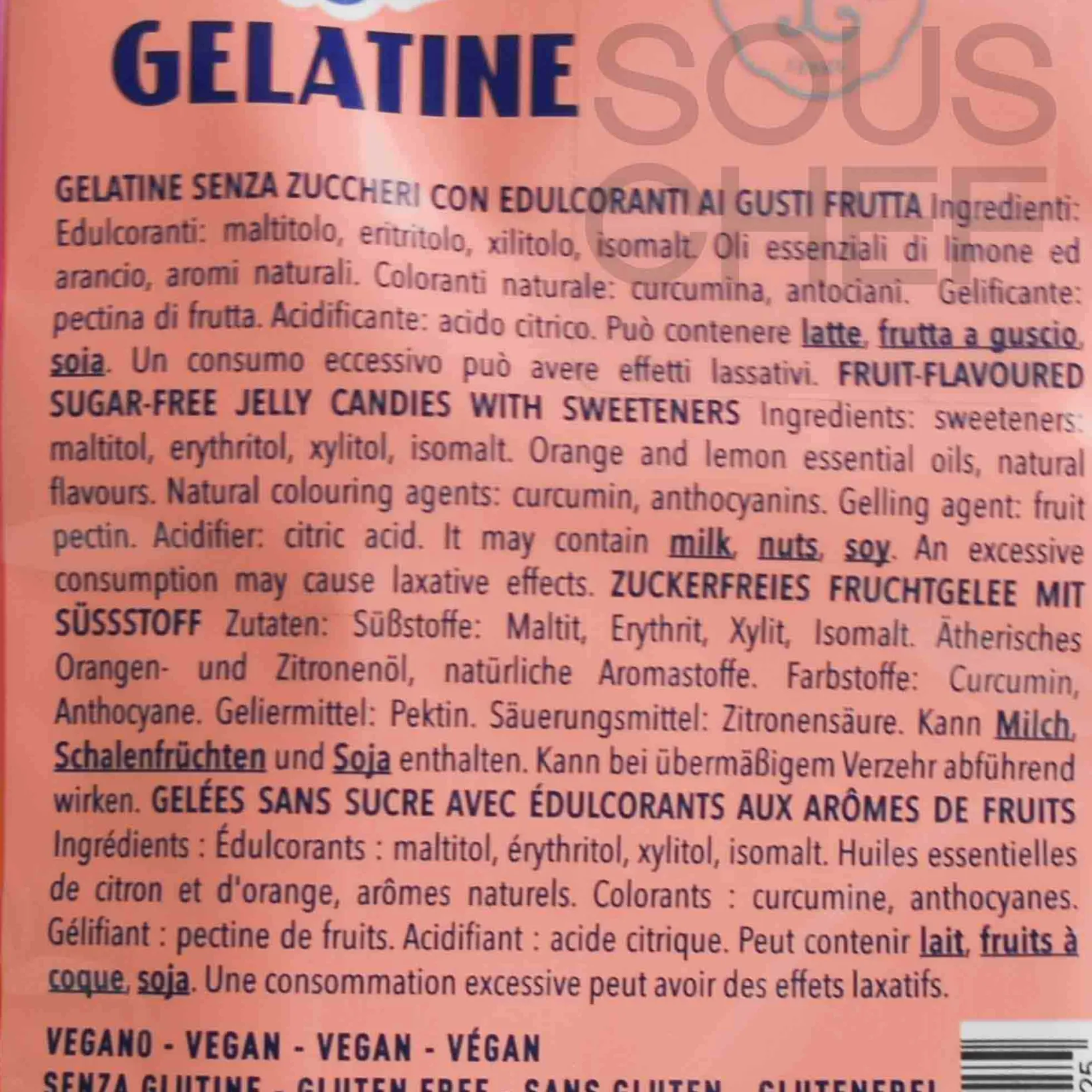 Leone Ingredients Brands|Italian Ingredients^Assorted Sugar-Free Fruit Jellies, 100g