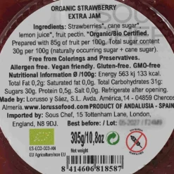 LoRUSSo Ingredients Brands|Jam, Honey & Spreads^Organic Artisanal Strawberry Jam, 305g