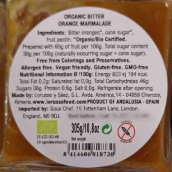 LoRUSSo Ingredients Brands|Jam, Honey & Spreads^Organic Artisanal Bitter Orange Jam, 305g
