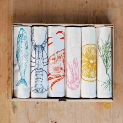 Lottie Day Table Setting|Kitchen Textiles & Clothing^Seafood Design Napkins, Box of 6
