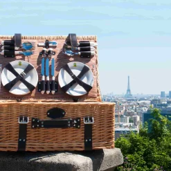 Les Jardin de la Comtesse Picnicware|Disposable Tableware^Louvre Natural Picnic Basket, 6 Person