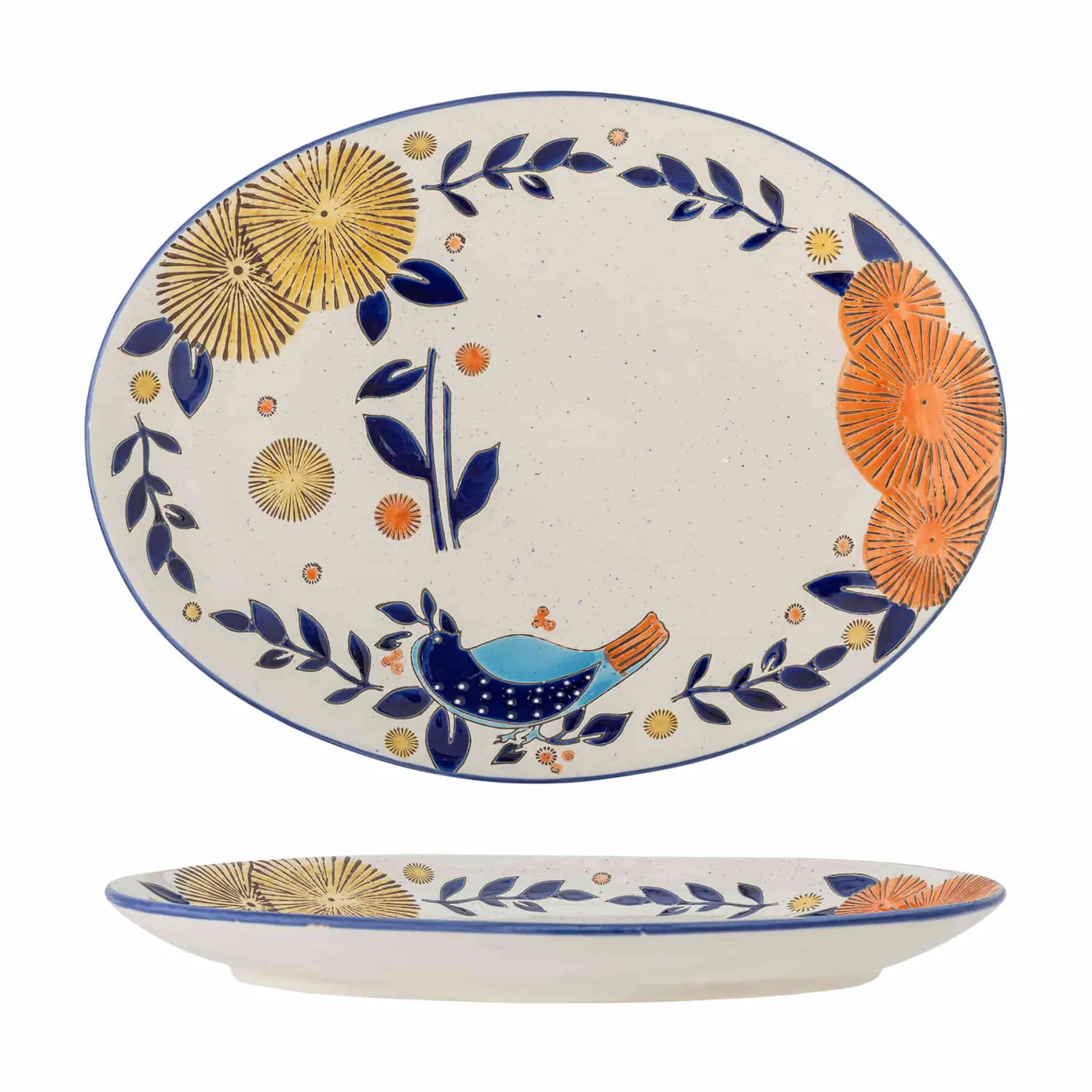 Bloomingville Serveware|Tableware Brands^Lynna Floral Serving Plate, 34cm