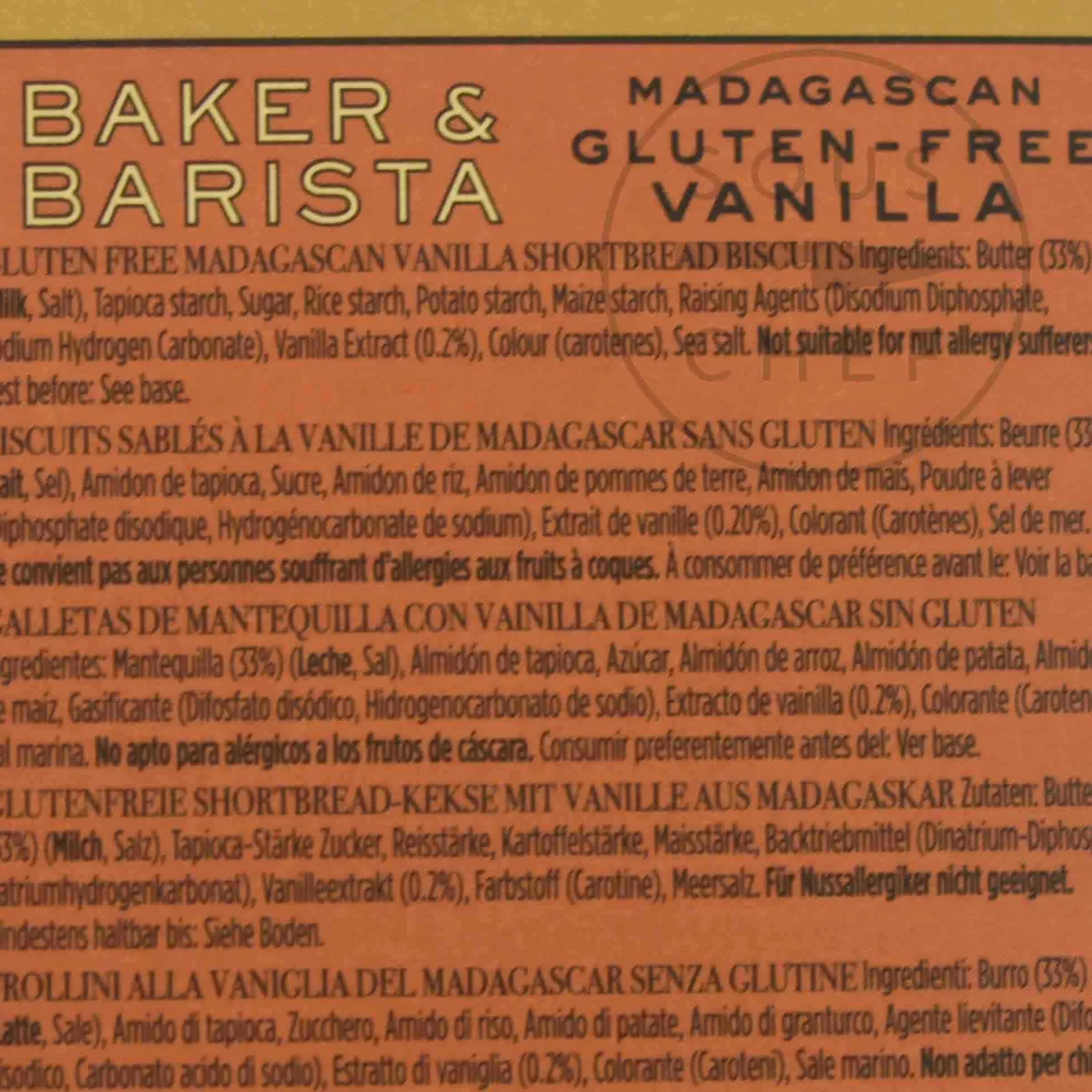 Baker & Barista Cakes & Bakery|Ingredients Brands^Madagascan Gluten Free Vanilla Biscuits, 120g