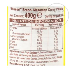Mae Sri Ingredients Brands|Southeast Asian Ingredients^Thai Masaman Curry Paste, 400g