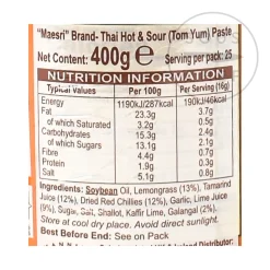 Mae Sri Ingredients Brands|Southeast Asian Ingredients^Tom Yum Paste, 400g