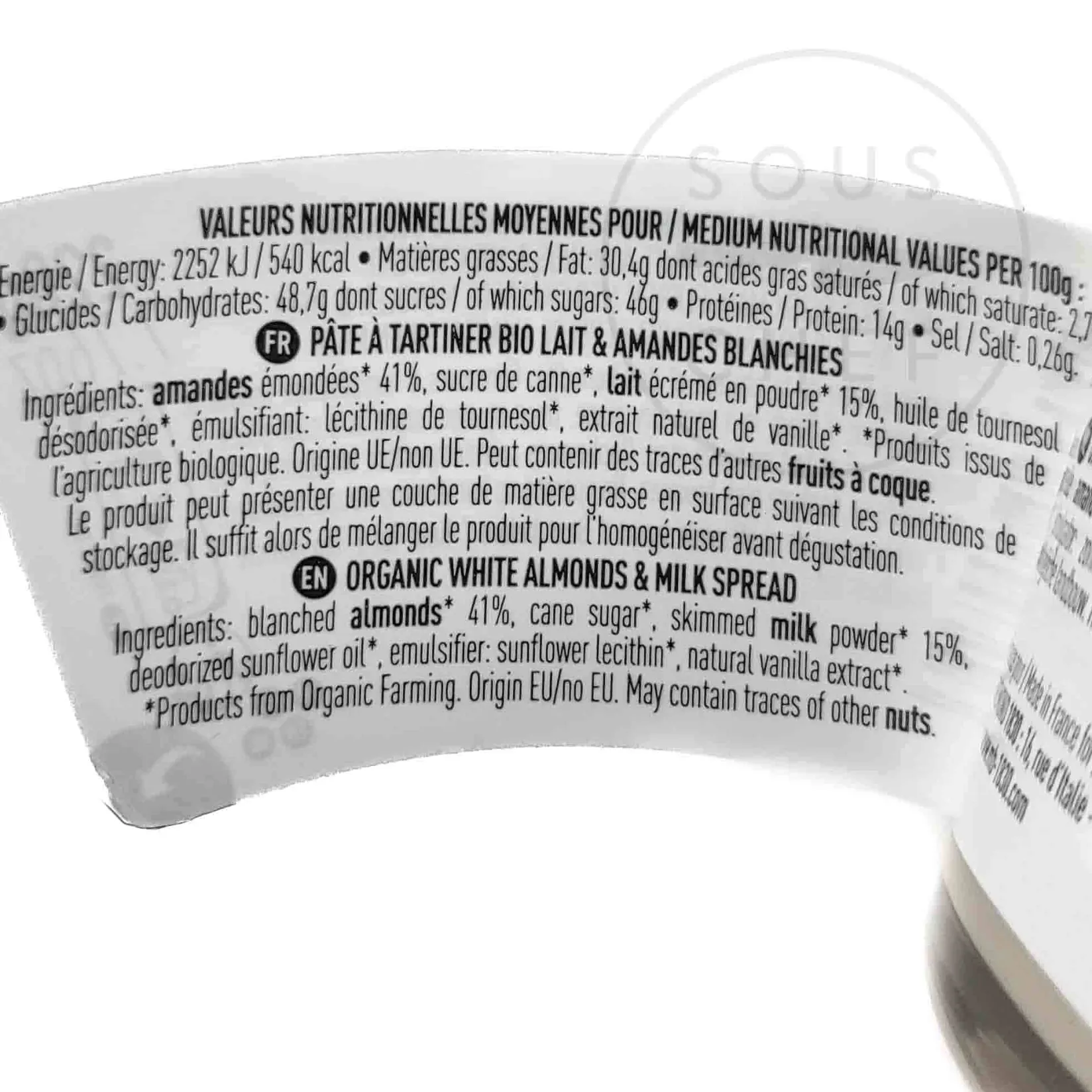 Maison Bremond Ingredients Brands|French Ingredients^Organic White Almonds And Milk Spread, 220g