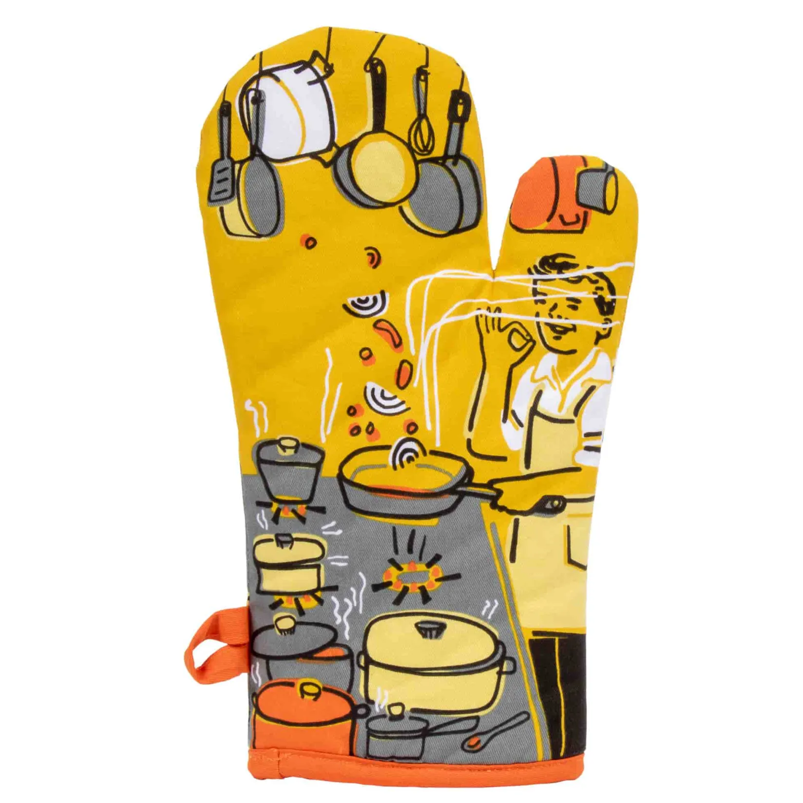 Blue Q Kitchen Textiles & Clothing^Man with a Pan Double Sided Oven Mitt