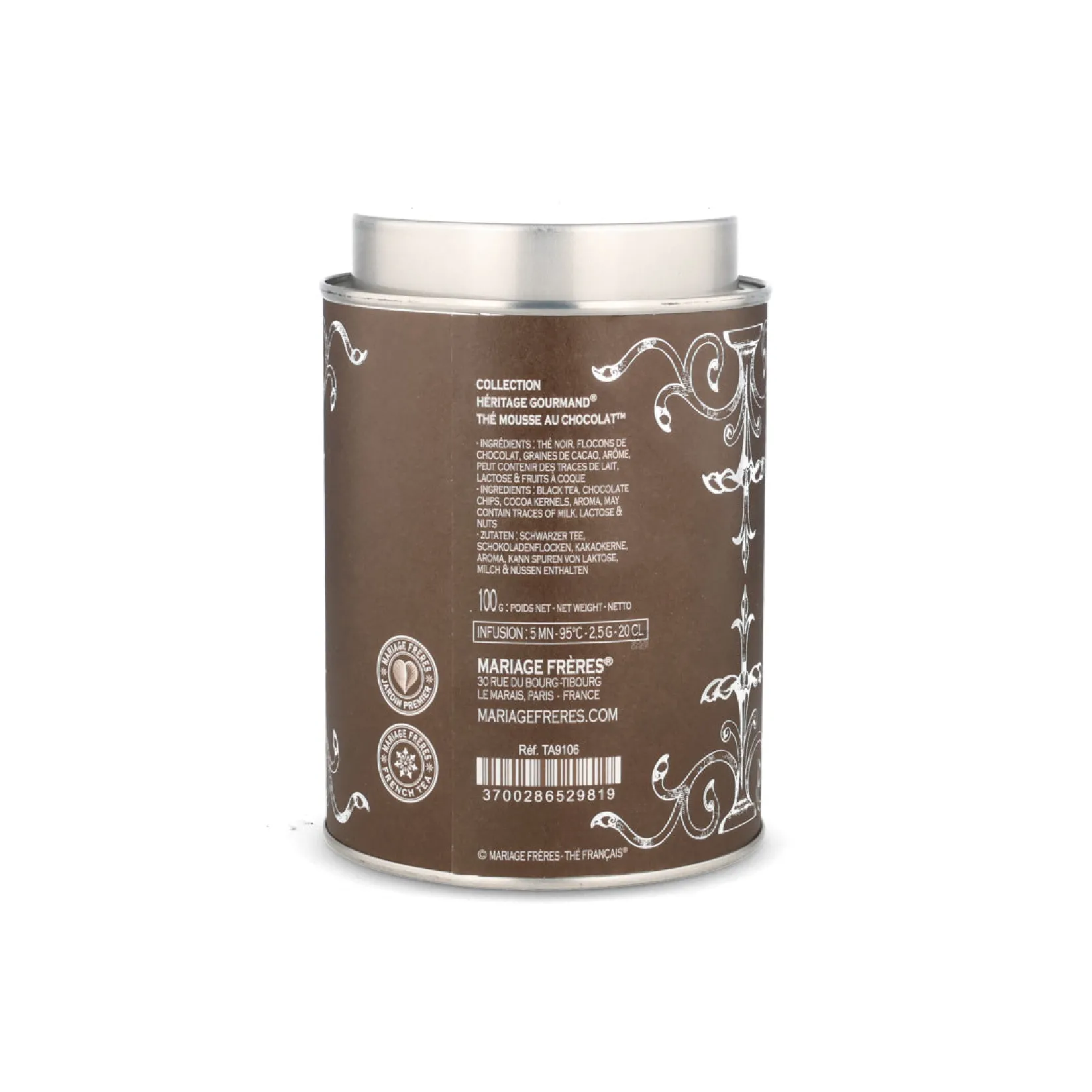 Mariage Freres Ingredients Brands|Drinks^Heritage Gourmand Mousse au Chocolat Black Loose Tea, 100g