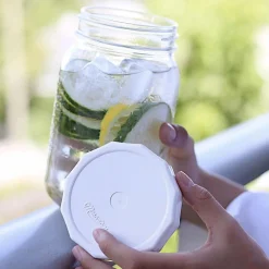 Masontops Pickling, Preserving & Fermenting Jars^Wide Mouth Tough Tops, White Set of 4