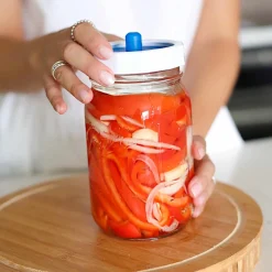 Masontops Pickling, Preserving & Fermenting Jars^Wide Mouth Tough Bands, Set of 4