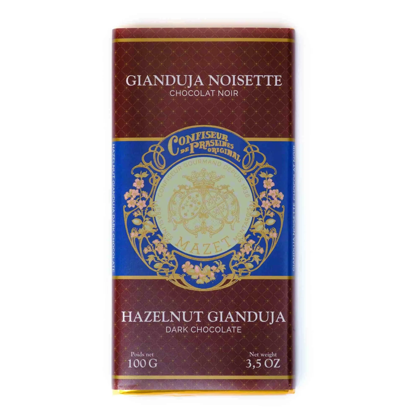 Mazet de Montargis Ingredients Brands|Chocolate & Sweets^Mazet Gianduja Dark Chocolate Bar, 100g
