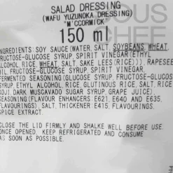 McCormick Ingredients Brands|Japanese Ingredients^Yuzu Citrus Salad Dressing, 150ml