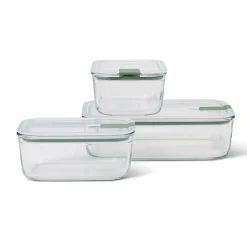 Mepal Tableware Brands|Food Storage & Containers^Easyclip 3 Piece Set Glass Food Storage Container, Nordic Sage