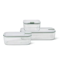 Mepal Tableware Brands|Food Storage & Containers^Easyclip 3 Piece Set Glass Food Storage Container, Nordic Sage