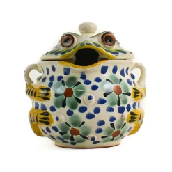 Gorky Pottery Mexican Ingredients|Tableware Brands^Mexican Hand Painted Floral Frog Sugar Bowl