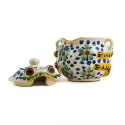 Gorky Pottery Mexican Ingredients|Tableware Brands^Mexican Hand Painted Floral Frog Sugar Bowl