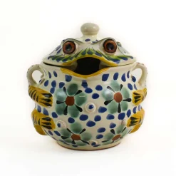 Gorky Pottery Mexican Ingredients|Tableware Brands^Mexican Hand Painted Floral Frog Sugar Bowl