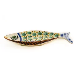 Gorky Pottery Mexican Ingredients|Tableware Brands^Mexican Hand Painted Green Fish Serving Dish, 14x25cm