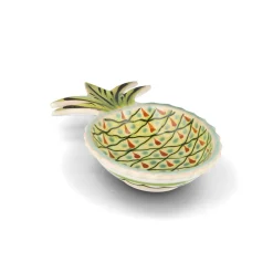 Gorky Pottery Plates|Crockery & Dinnerware^Mexican Hand Painted Green and Yellow Pineapple Large Plate, 23cm