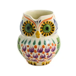 Gorky Pottery Mexican Ingredients|Jugs & Bottles^Mexican Hand Painted Orange Owl Milk Jug