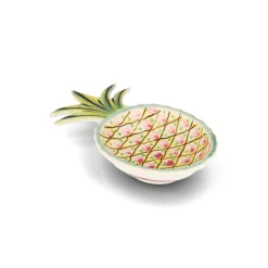 Gorky Pottery Plates|Crockery & Dinnerware^Mexican Hand Painted Purple and Yellow Pineapple Large Plate, 23cm