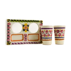 Gorky Pottery Tableware Brands|Mexican Ingredients^Mexican Hand Painted Purple Tequila Cup Set