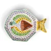 Gorky Pottery Plates|Crockery & Dinnerware^Mexican Hand Painted Yellow & Blue Fish Dish, 25.5cm