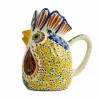 Gorky Pottery Mexican Ingredients|Jugs & Bottles^Mexican Hand Painted Yellow Rooster Pitcher