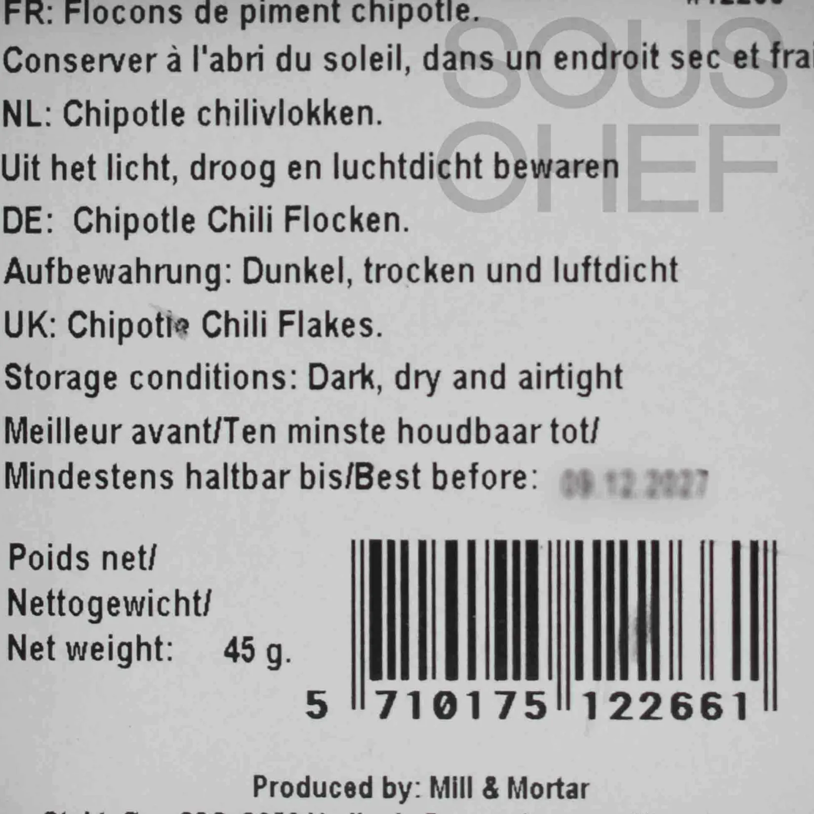 Mill & Mortar Mexican Ingredients|Herbs & Spices^Chipotle Chilli Flakes, 45g