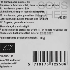 Mill & Mortar Indian Ingredients|Herbs & Spices^Organic Ground Green Cardamom, 30g